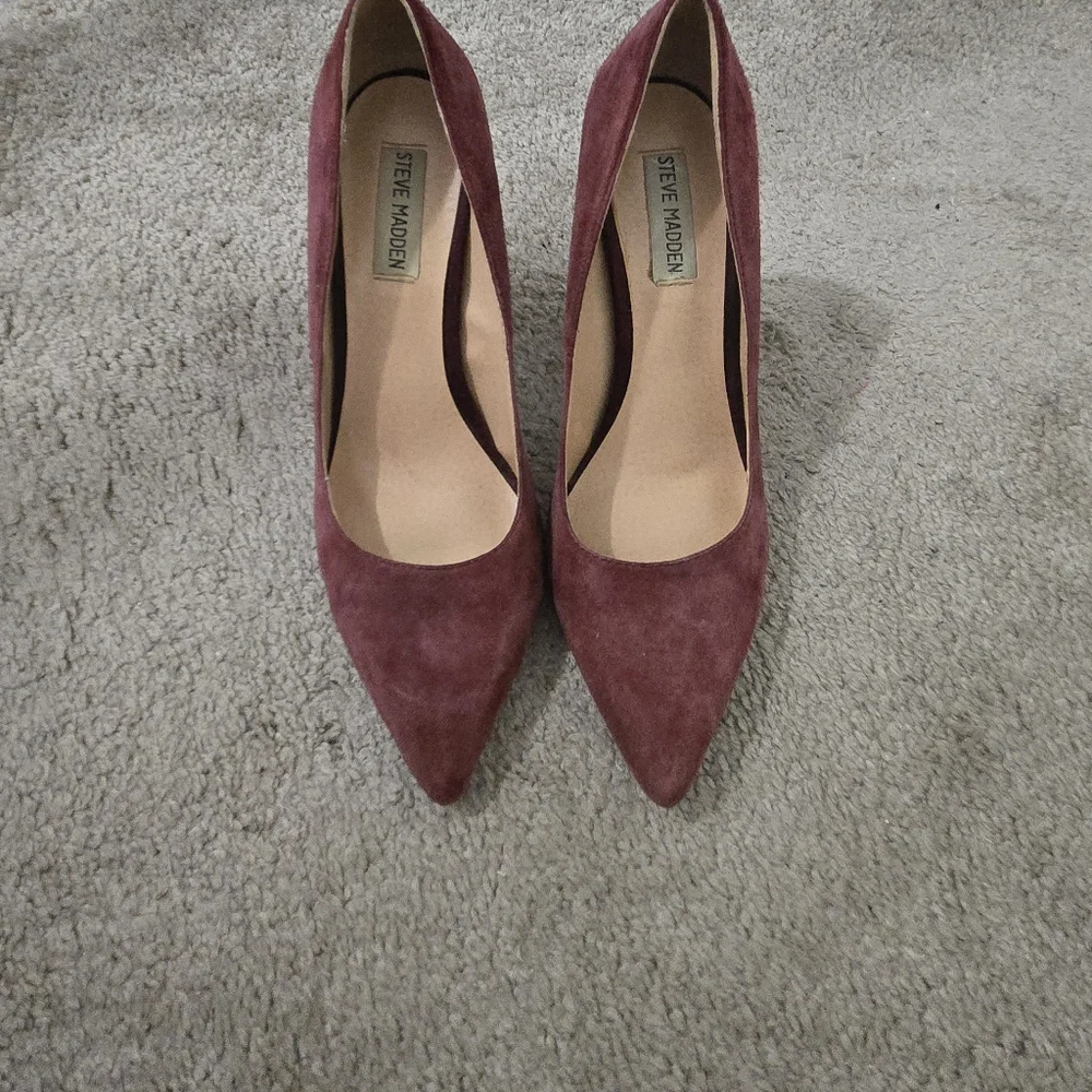 Steve Madden Primpy Brown Pointed Toe 4 Inch Block Heel Size 8.5. Preowned. - Picture 6 of 6